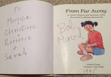 Robert Munsch signed book "From Far Away"