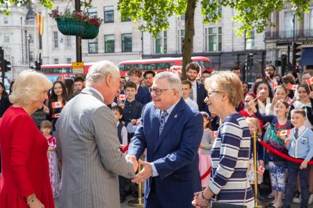 Their Royal Highnesses The Prince of Wales and The Duchess of Cornwal and His Excellency Ralph Goodale with wife Pam.