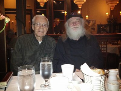 Gord Field having dinner with his friend Garth Hudson of "The Band" in NY.